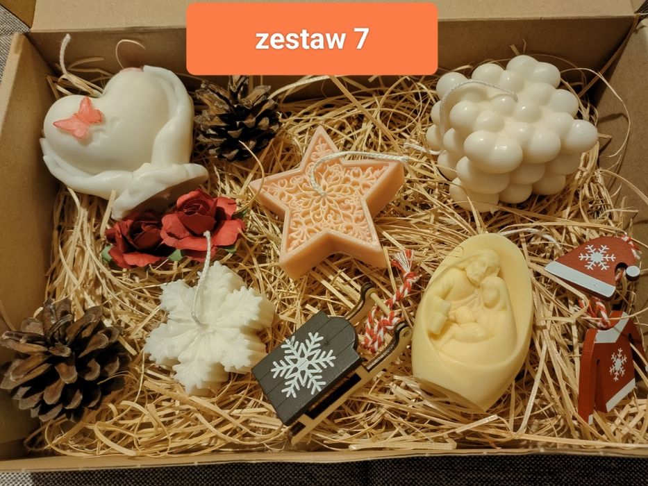 Świece ozdobne zestaw Świąteczny 5 świec