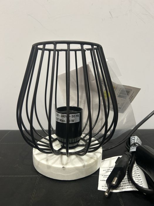 Lampka stołowa, lampka nocna z marmurową podstawą nr.7182