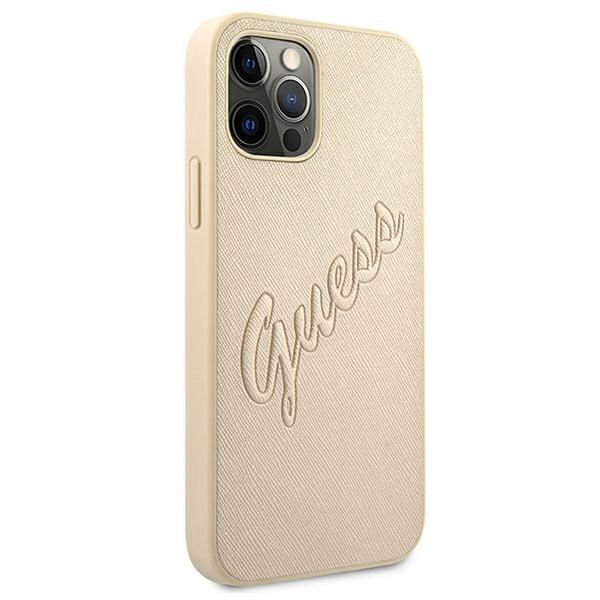 Case Guess do iPhone 12 Pro Max 6,7" - Złoty/Gold Saffiano Vintage