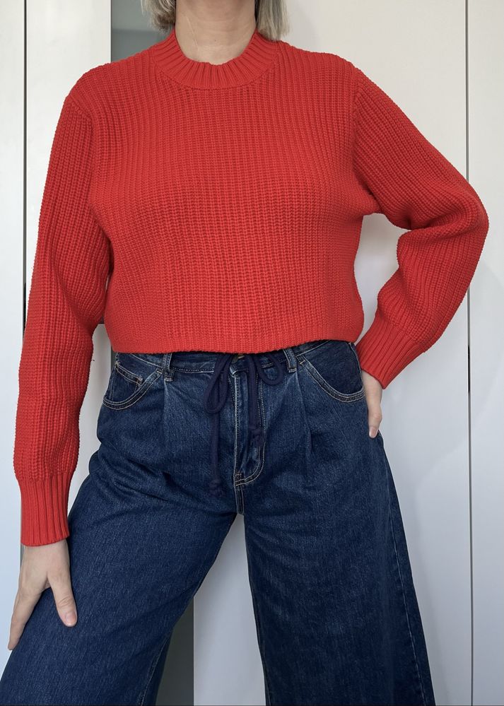 Weekday czerwony sweter crop