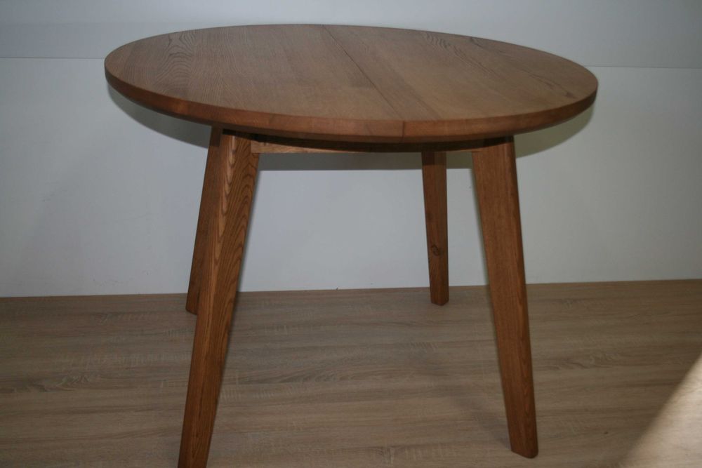 Stół okrągły dębowy rozkładany ( lity dąb) LOFT