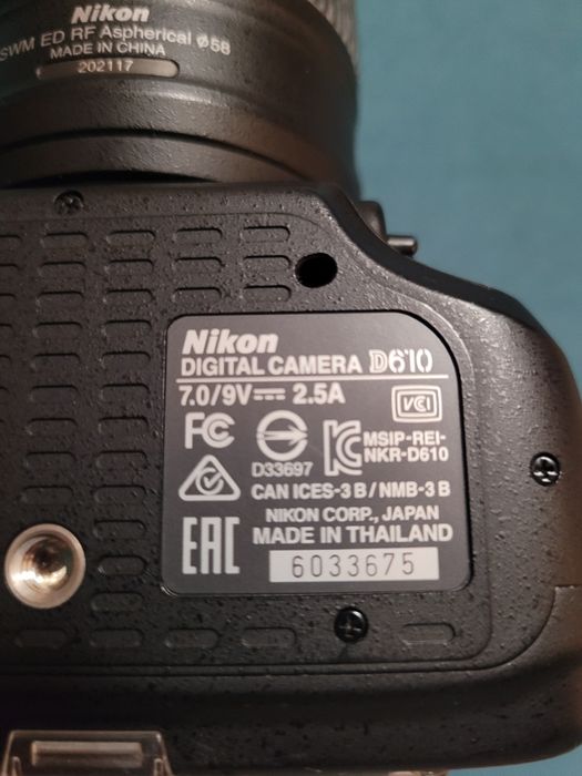 Aparat Nikon D610. Nikkor lens af-s 35mm f/1.8g ED. Nikkor lens 1.8G 5
