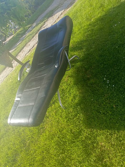 Super leżak leżanka relax skóra naturalna jak Nowy na taras do pokoju
