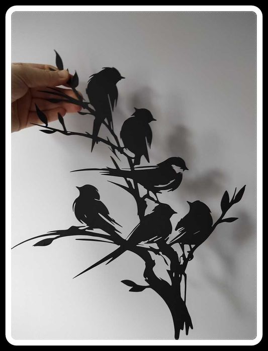 Nowa dekoracja ścienna metalowy obraz ptaki ptaszki