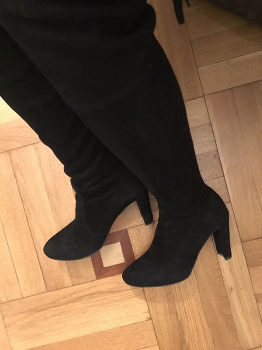 Kozaki za kolano, lycra/zamsz polecam rozm 36 jak Stuart Weitzman