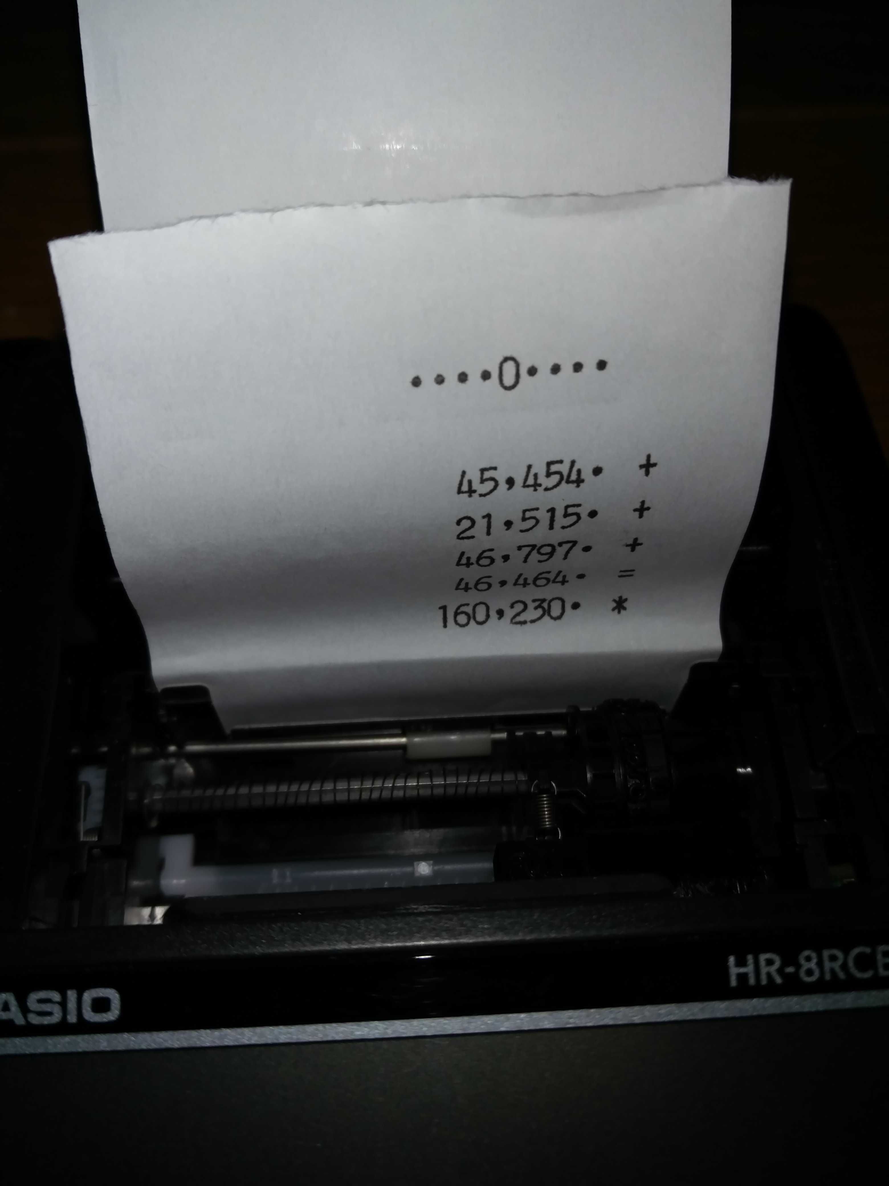 Kalkulator Casio z drukarką, nowy gratis papier Hr-8rc