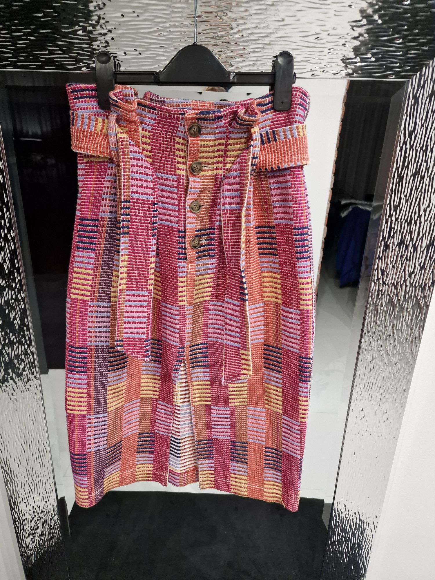 Topshop 36 34 spodnica modi multicolor kratka wiazana