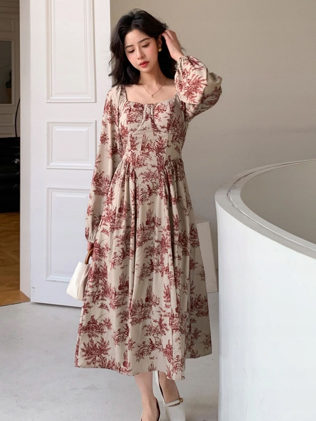 Sukienka Rozkloszowana W Kwiaty Boho Midi Casual Dazy Xs 34