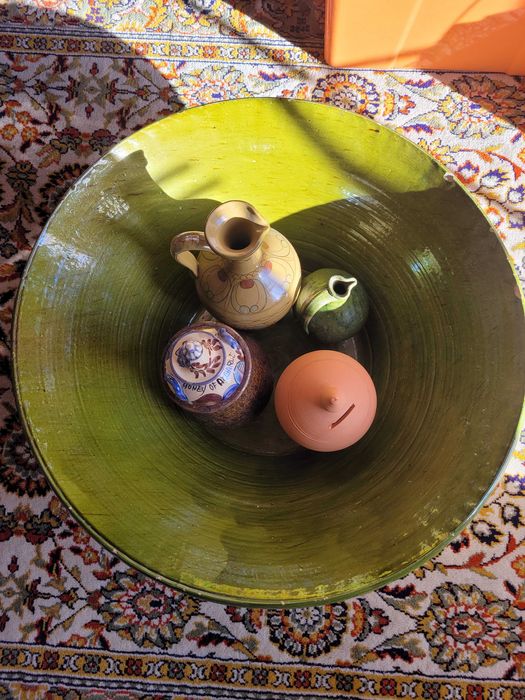 Alguidar em barro 60cm + 5 peças em barro