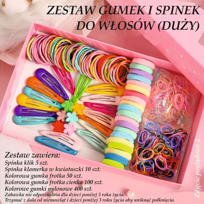 Zestaw gumek i spinek do włosów. Inna marka (W&K). Nowy Produkt