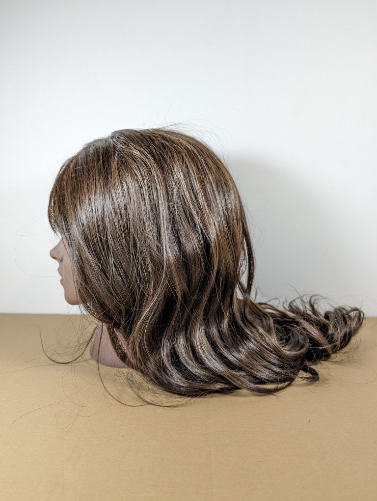 Peruka brązowa damska czekoladowa długie włosy ok 60 cm fale