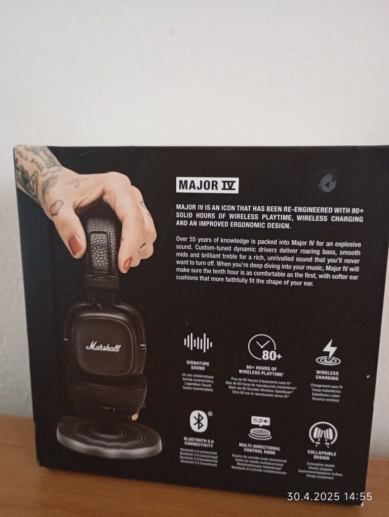 Marshall Major IV — бездротові Bluetooth навушники, як нові