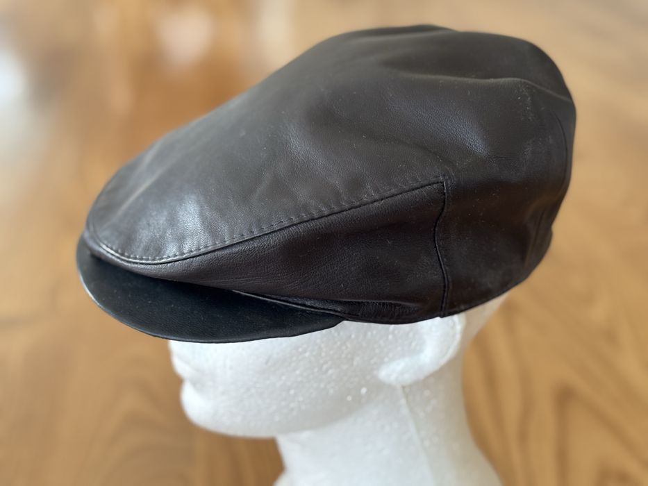 Czapka skórzana , kaszkiet skórzany , czapka z daszkiem