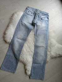 Spodnie dżinsowe męskie z niskim stanem dzwony prosto nogawka vintage