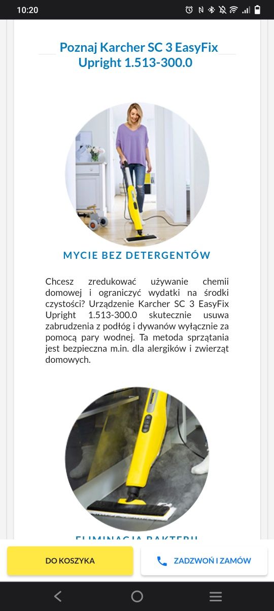 Karcher sc3 easyfix mop parowy że j . Nowy