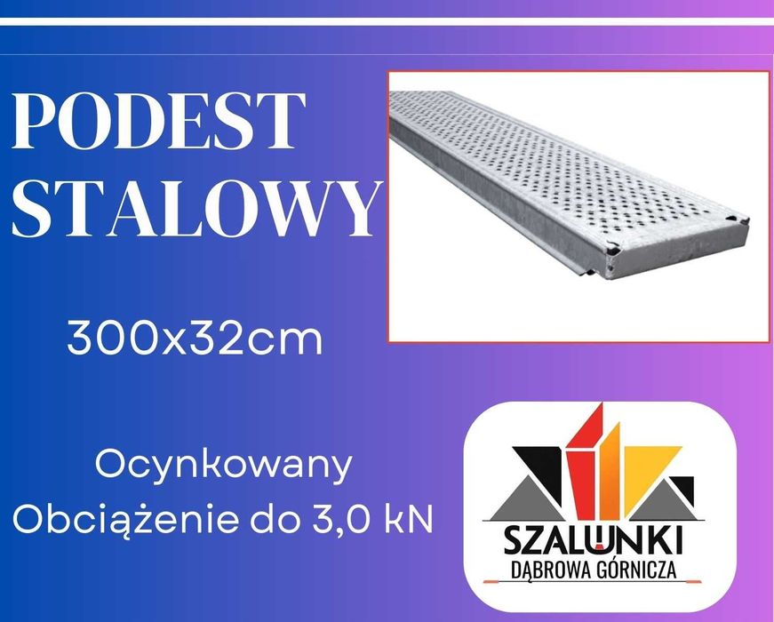 Podest stalowy do rusztowania 300x32cm
