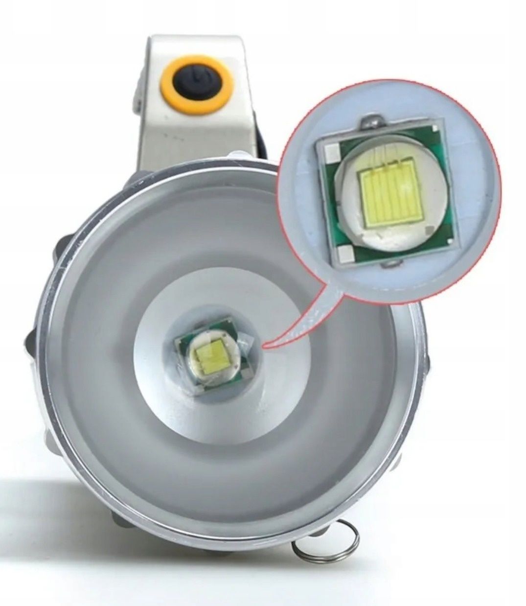 Latarka akumulatorowa turystyczna LED XHP90 USB szperacz halogen lampa