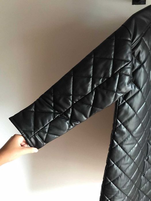 Sobretudo acolchoado mulher casaco Zara blusao penas preto novo