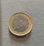 Moeda 1 Euro com defeito estrelas duplas