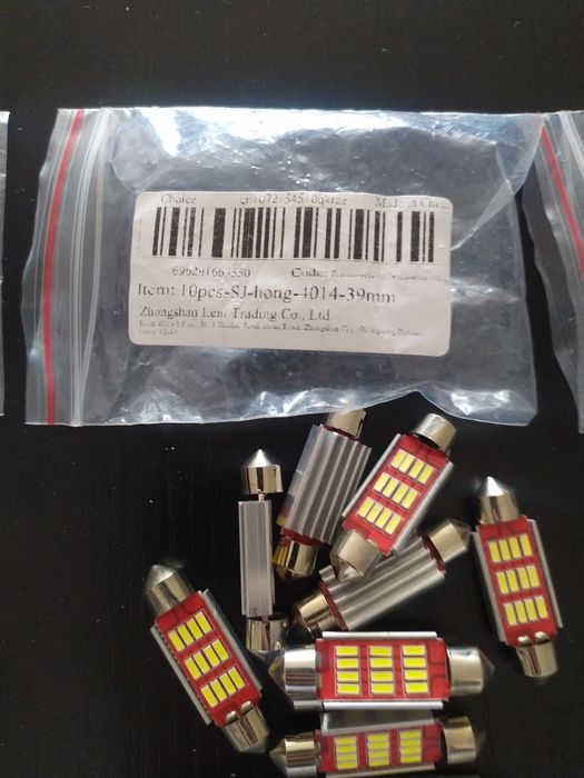 Leds tubulares C5W 31/36/39/41mm alto brilho