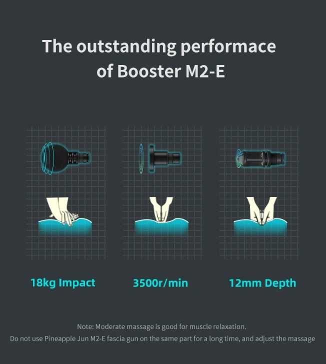 Профессиональный Массажер  BOOSTER M2-E с ж/к дисплей, 6 насадок, Кейс