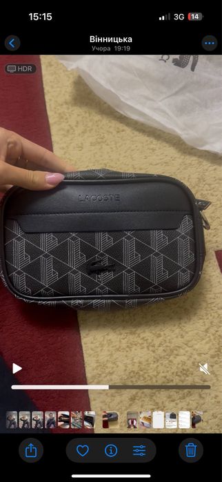 ОРИГІНАЛ!! Месенжер Lacoste, купити сумку лакоста monogram, крос боді
