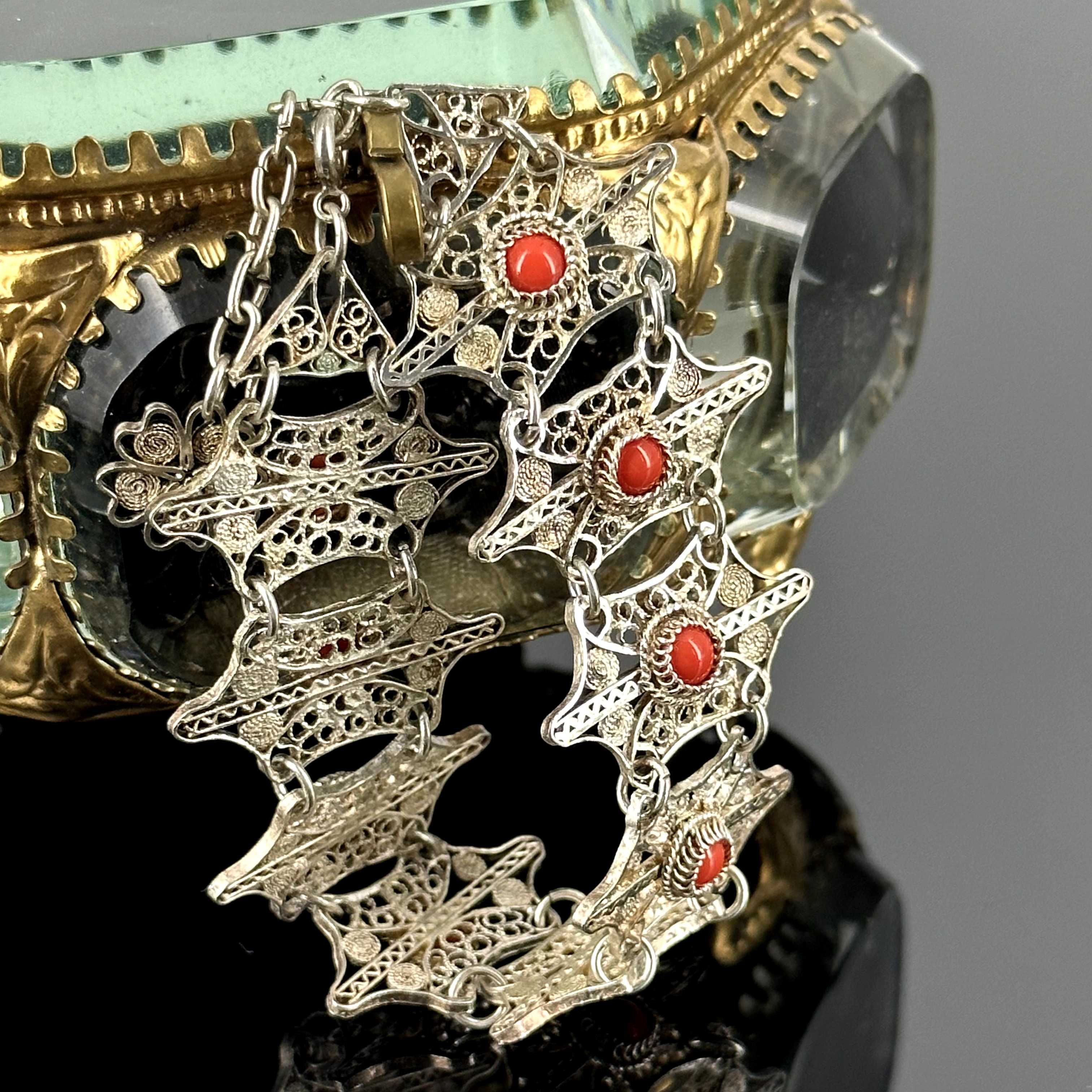 Srebro - Srebrna bransoletka z Koralami - próba srebra 875