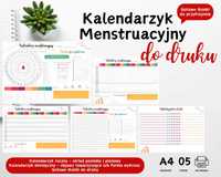 Kalendarzyk menstruacyjny do druku kolorowy