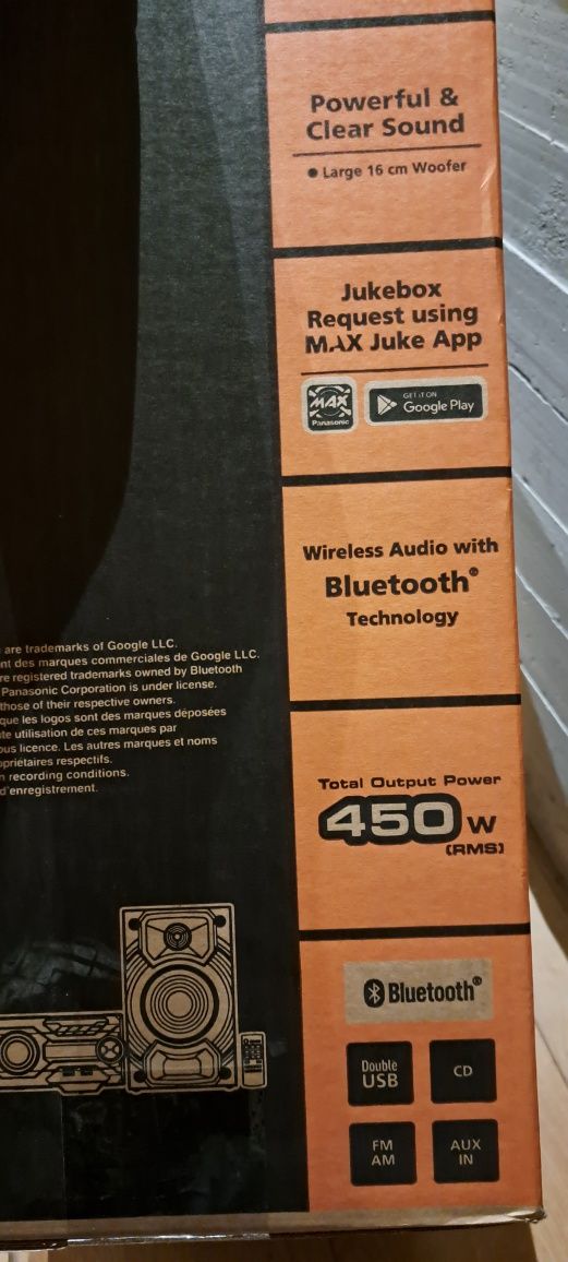Power audio Bluetooth 450 watów