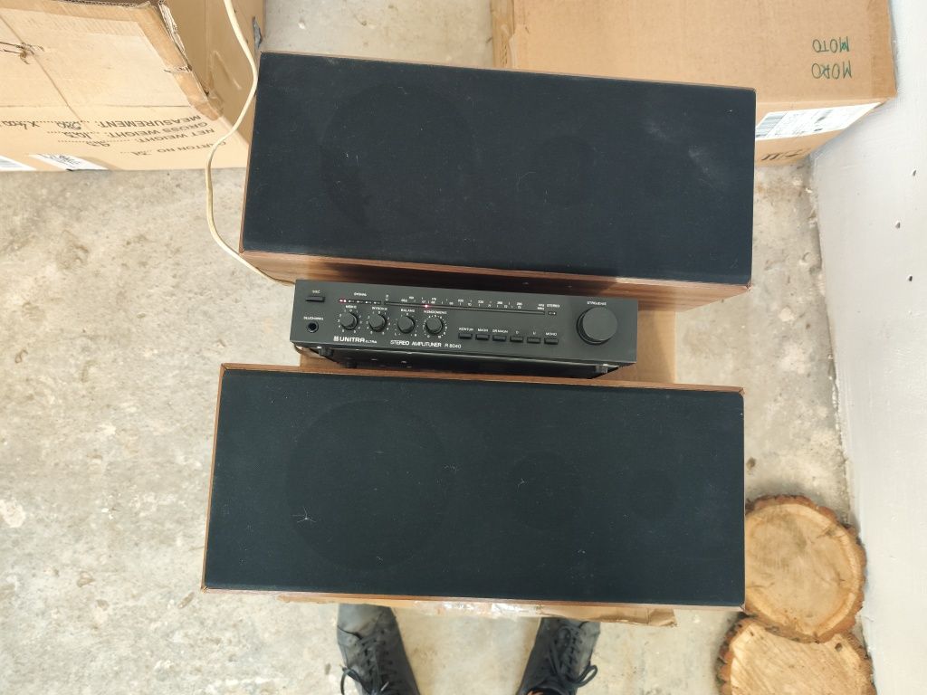 UNITRA eltra stereo amplituner R 8040 z kolumnami TON LB301A