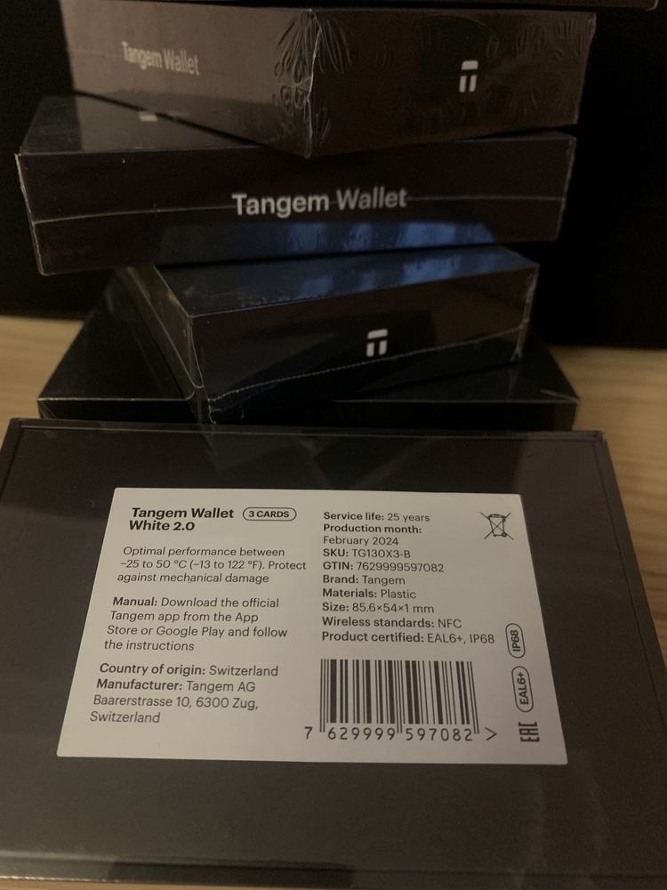 Tangem wallet white 2.0 (3 cards set/криптокошелек)