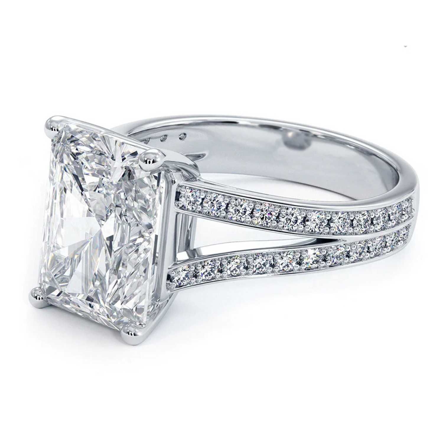Женское золотое кольцо с бриллиантом 5,00 карат радиант Сертификат IGI