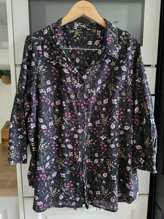 Koszula damska letnia F&F bawełniana w kwiaty przewiewna plus size