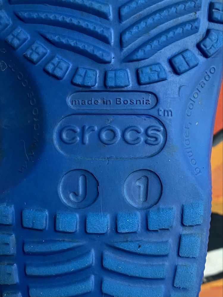 Crocs сандали тапочки j1 31-32 размер подростковые синие оригинал