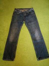 jeansy fuga 30/32, prosta nogawka, biodrówki