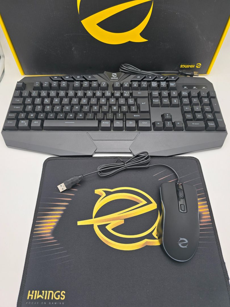 Klawiatura do gier AZERTY Francuski Multimedialna dioda LED + mysz USB