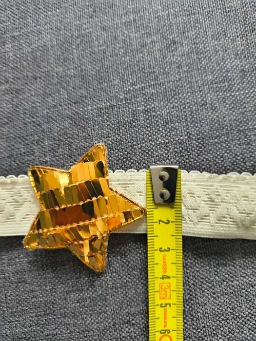 Przepaska opaska ecru złota gwiazda Wigilia