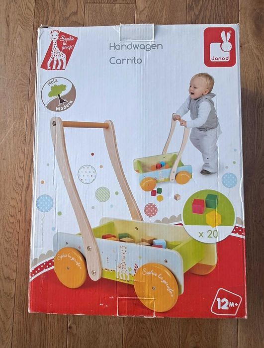 Janod Pchacz z wizerunkiem żyrafy Sophie z 20 klockami