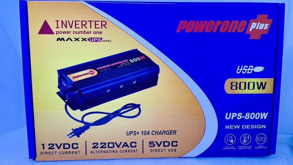Преобразователь Powerone+ 12VDC-220VAC UPS-800W с зарядным устройством