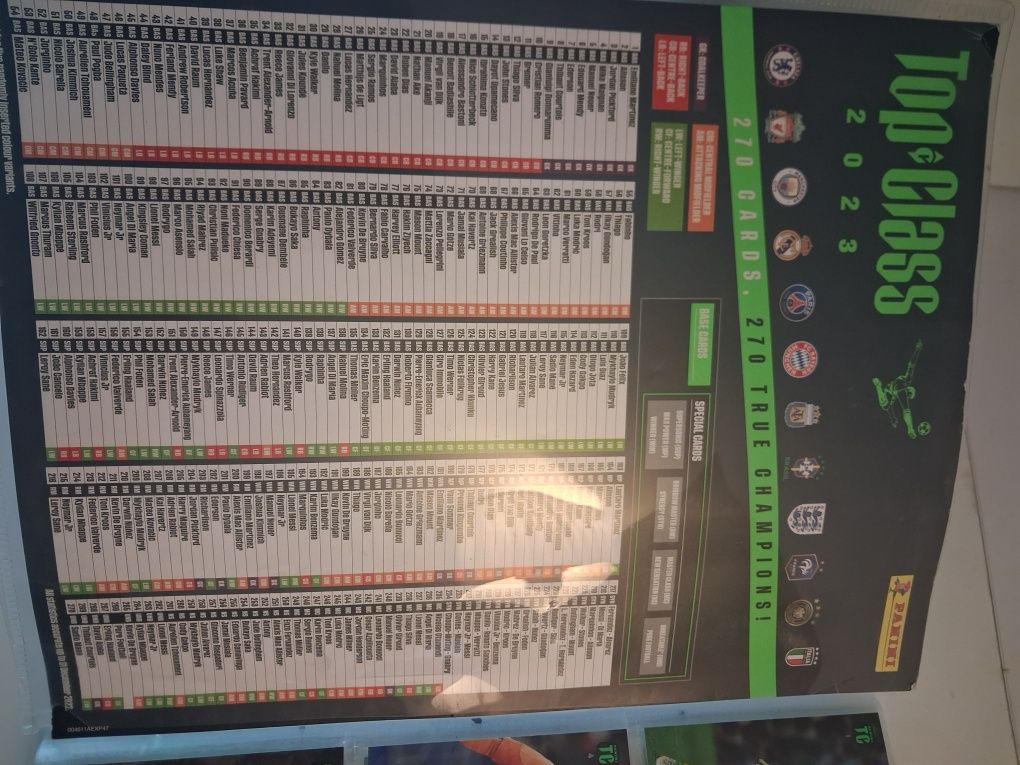 249 kolekcjonejsrkich kart panini top class 2023 wraz z albumem
