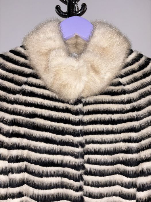 Plaszczyk z norki tkanej naturalnej rozm. S/M idealne nowe piekne