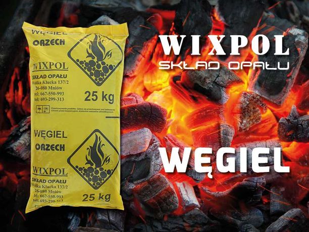 WIXPOL węgiel workowany 25kg, Pellet, Ekogroszek