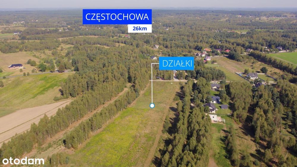 Działka budowlana 1100 m² – 5 km od Zalewu Poraj.