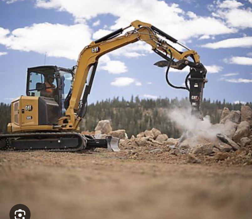 Послуги гідромолота, збивання бетону, демонтаж стяжки,оренда екскавато