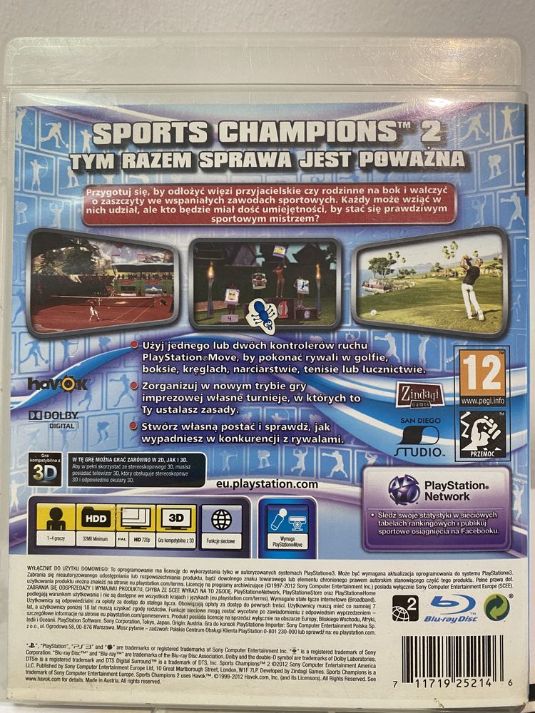 Sports Champions 2 Ps3 Gwarancja