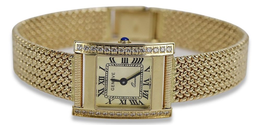 Złoty zegarek damski 14k 585 Geneve lw035ydgb&lwb003y