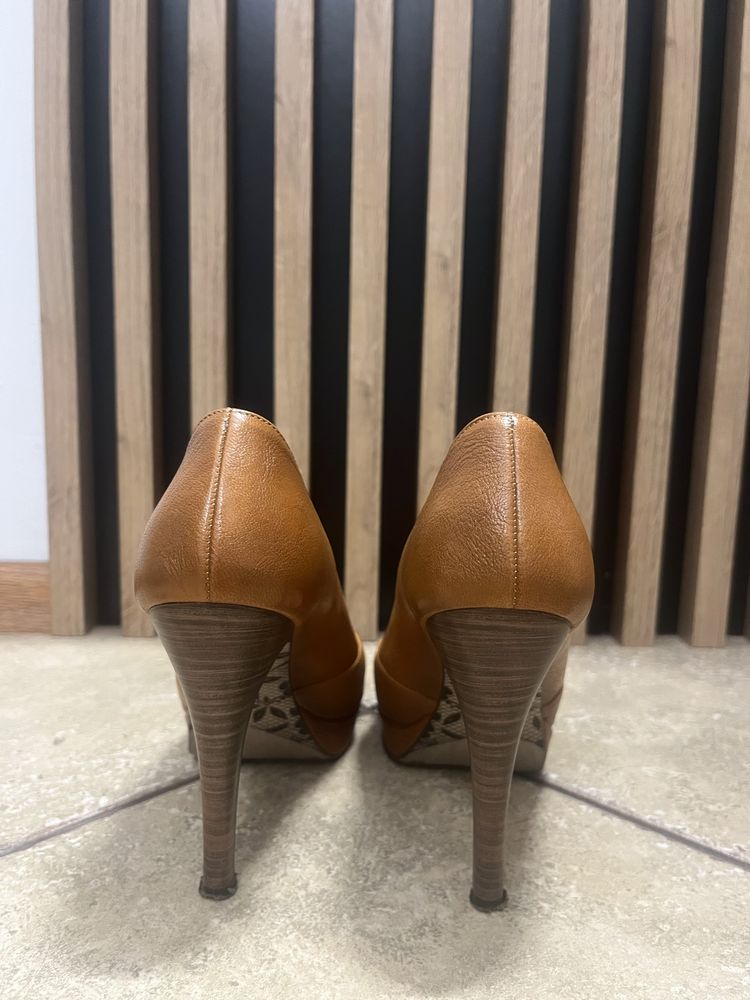 Buty na obcasie, Skóra naturalna, rozmiar 37, Senso, rudawe