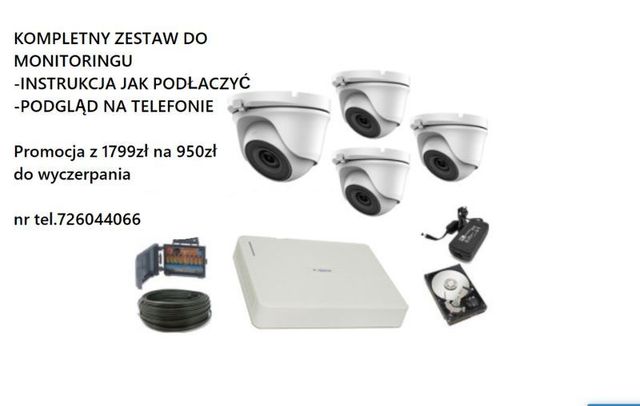KOMPLETNY Zestaw kamer HIKVISION MONITORING 4-32 kamery monitoring