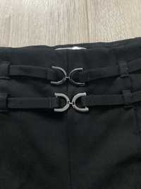 ZARA spodnie czarne wysoki stan z rozcięciami przy kostkach r. M