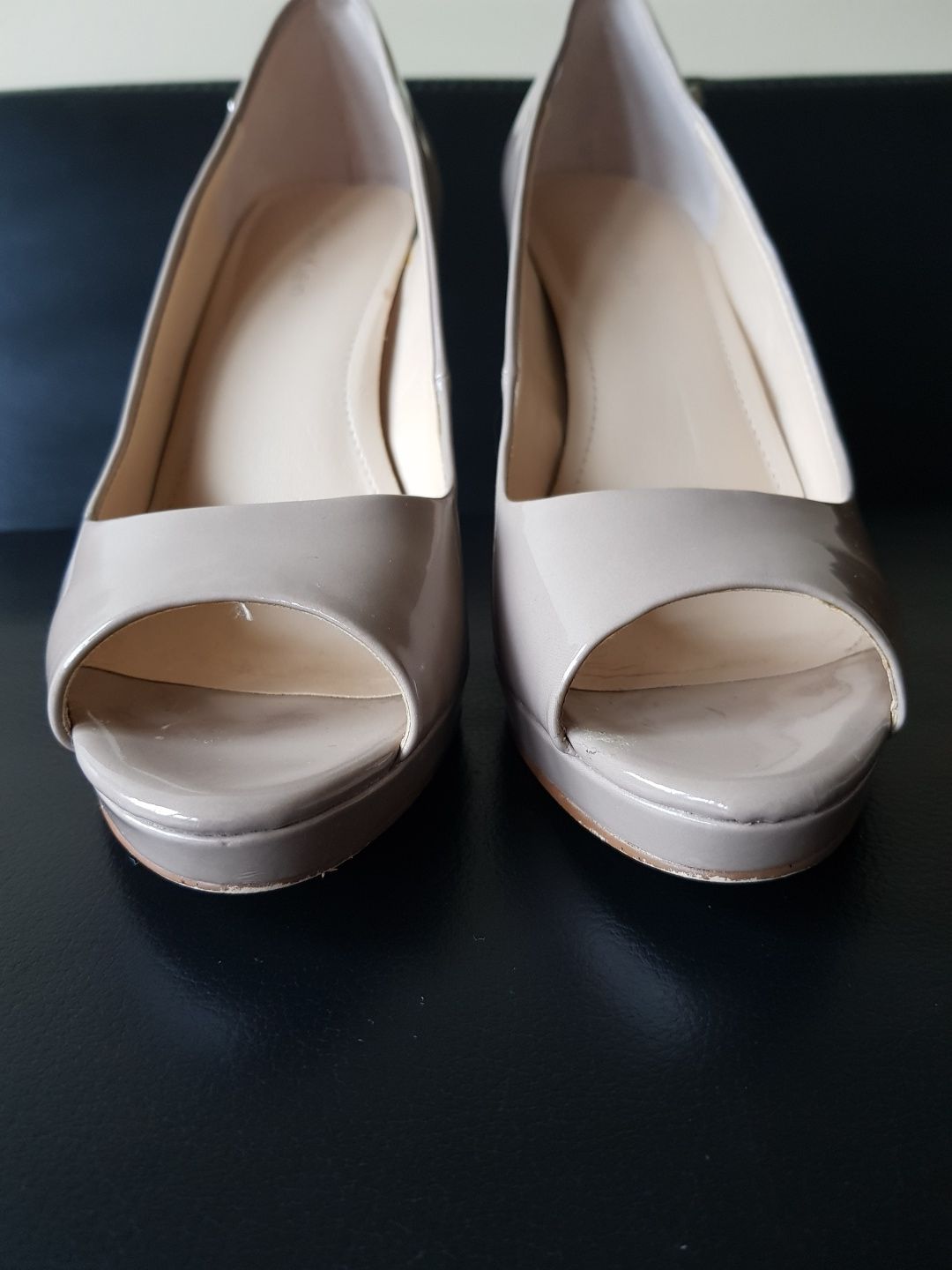 Szpilki Calvin Klein Peep Toe '6 37,5 pantofle nude